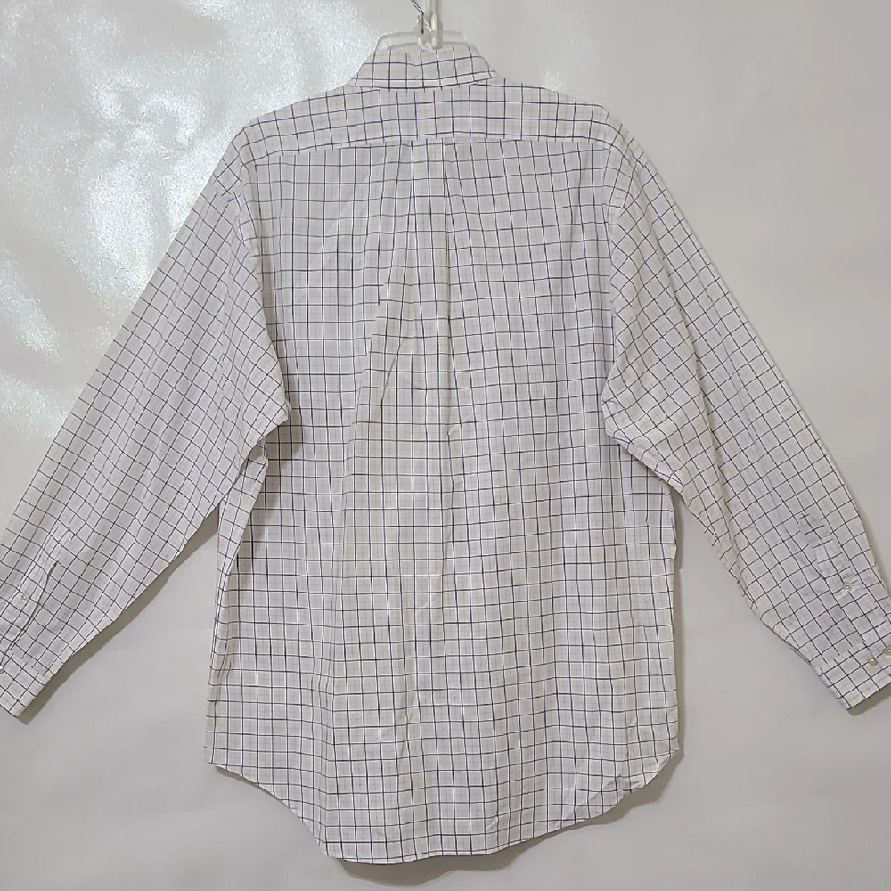 Ralph Lauren Yarmouth Long Sleeve White & Blue Button Down Shirt - Size 16 34/35